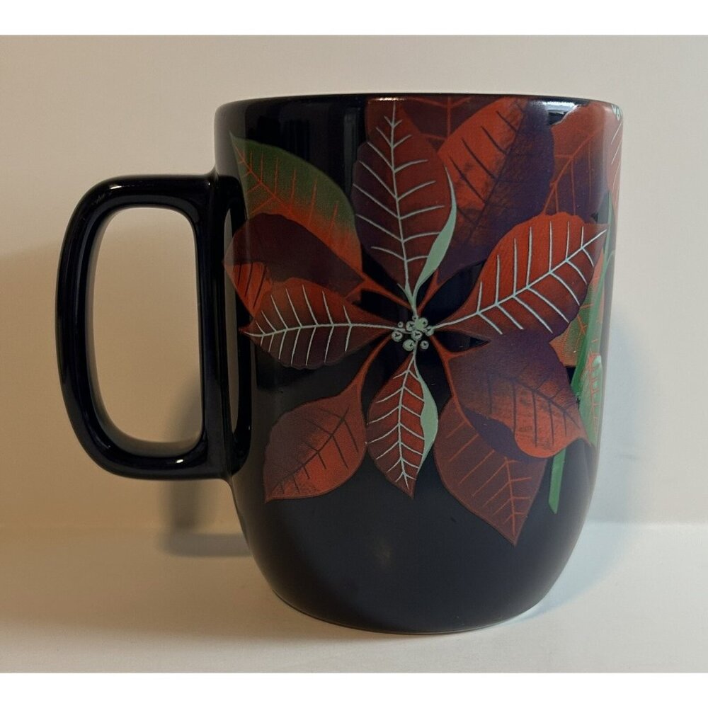 Starbucks Holiday Coffee Cup Mug Christmas Poinsettia Festive Thailand 12 Ounces - Picture 2 of 8
